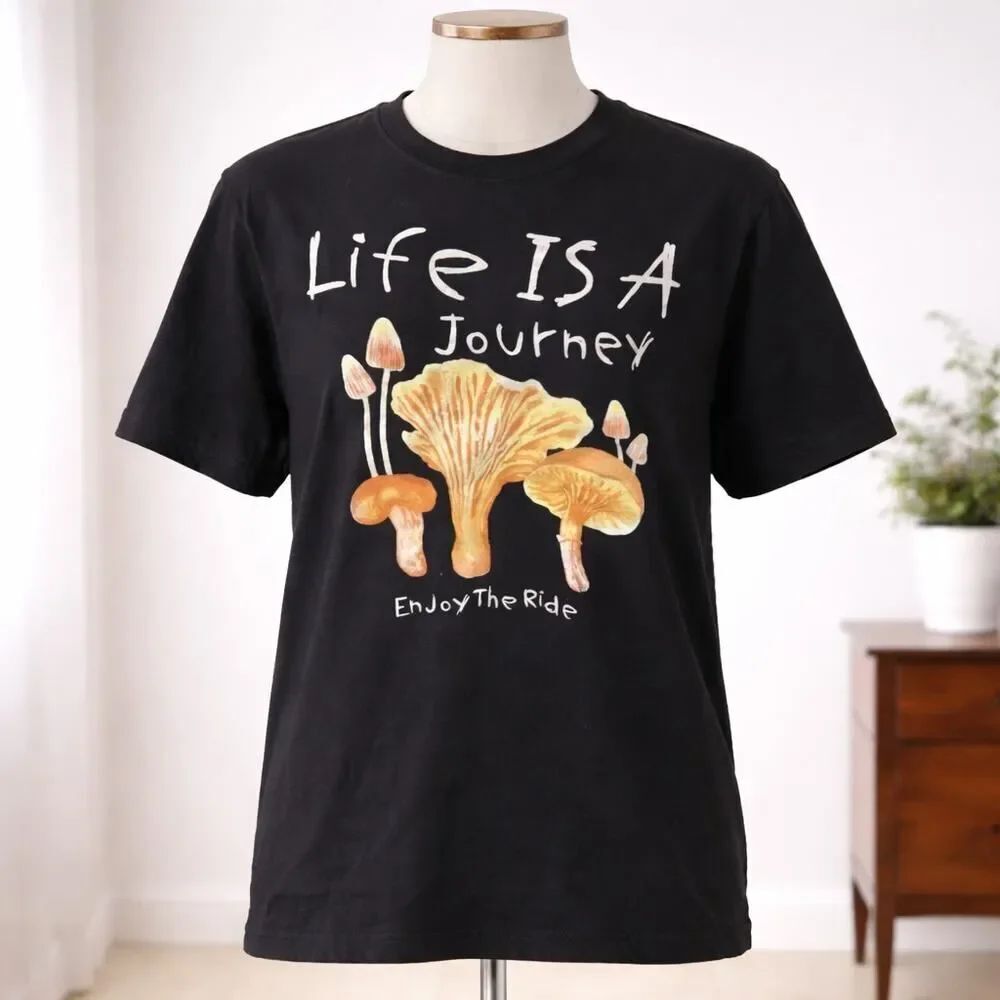 Chemistry Life Is A Journey Mushroom Black Shirt M
